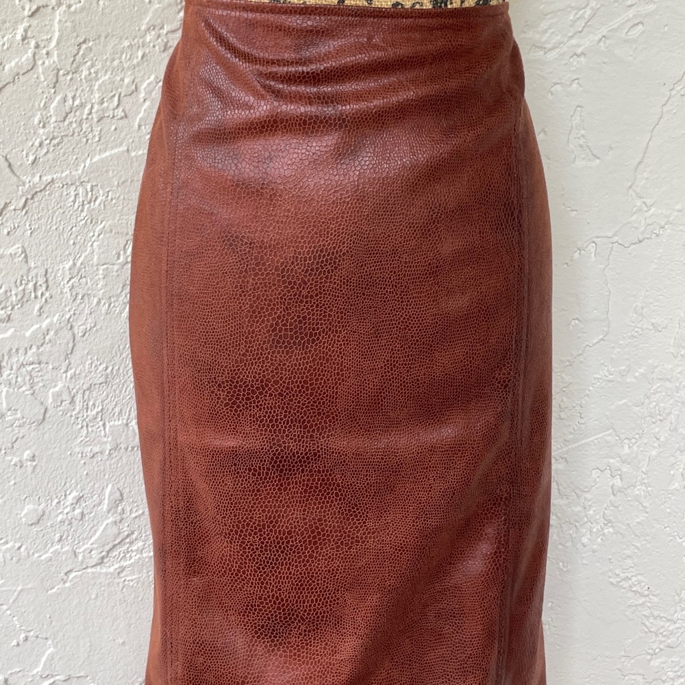 Chicos, faux brown leather, reptile pattern, size 0.5